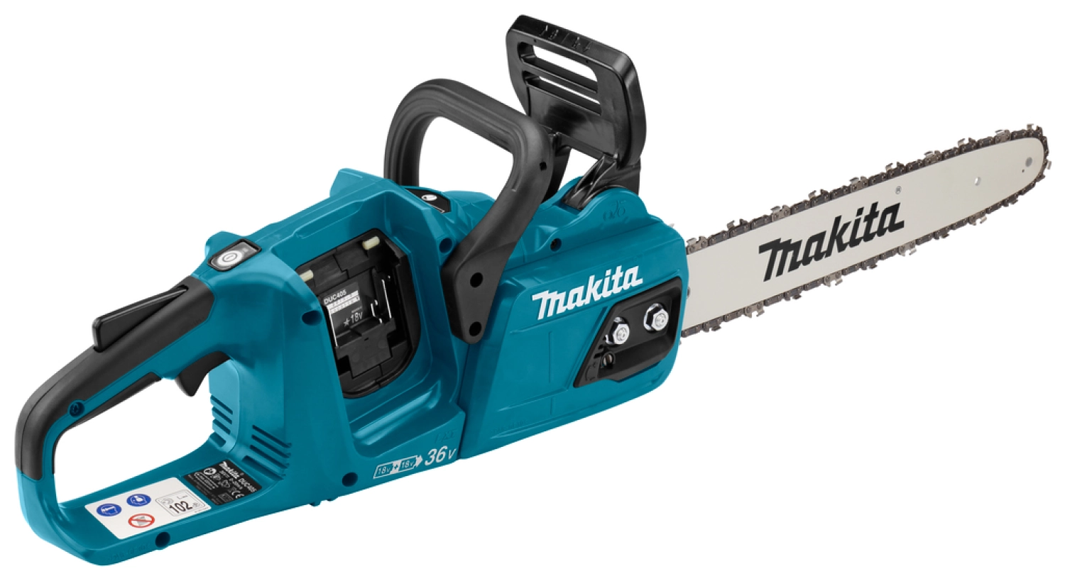 Makita DUC405PT4J 2x18V Li-Ion accu kettingzaag set (4x 5,0Ah) in Mbox - 400mm