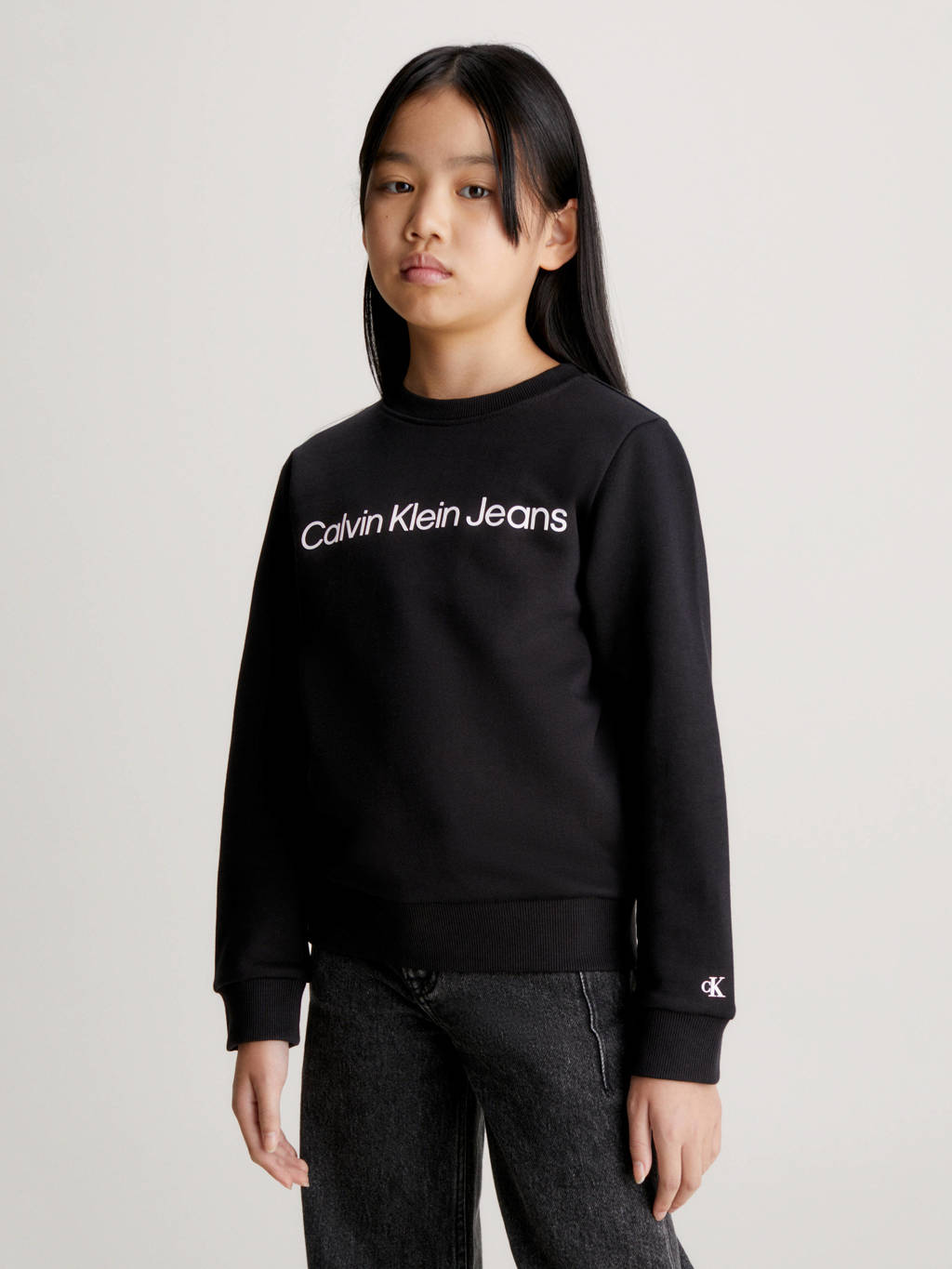 Calvin Klein sweater met logo zwart