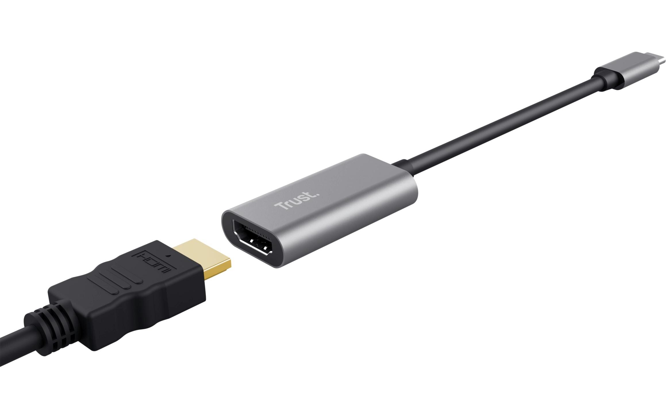 Adapter USB-C-auf-HDMI USB Type-C - HDMI, SilberUSB-C-auf-HDMI-Adapter mit Unterstützung für Ultra HD 4K Video und Mehrkanal-Audio