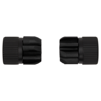 Intensions eindknop Ribbed 28mm mat zwart 2 stuks