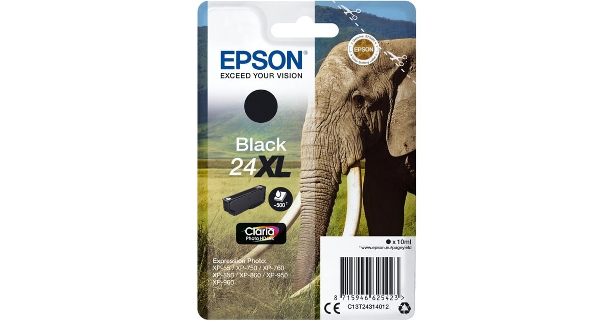 EpsonInkt - T2431  (Zwart, C13T24324010, 'Olifant', XL)