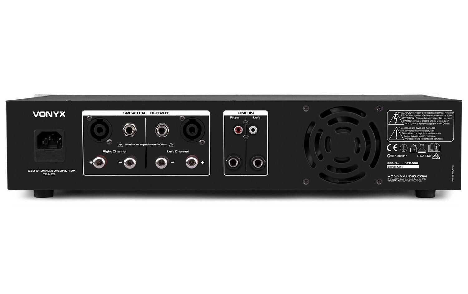 Endstufe VPA1000<br>PA-Endstufe mit 2x 500 W MP3, BT, USB