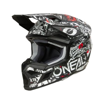 Casque cross O'Neal 3SRS - ATTACK 2025 - Noir / Blanc
