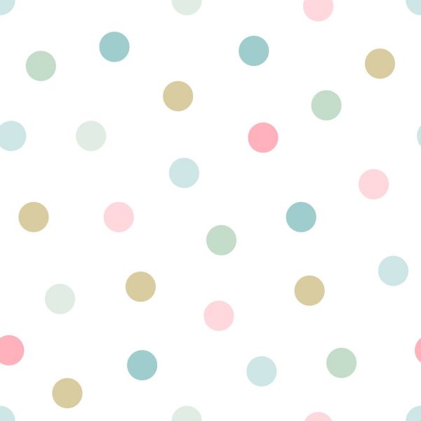 Estahome Stippen Behang - Roze / Blauw / Groen / Grijs