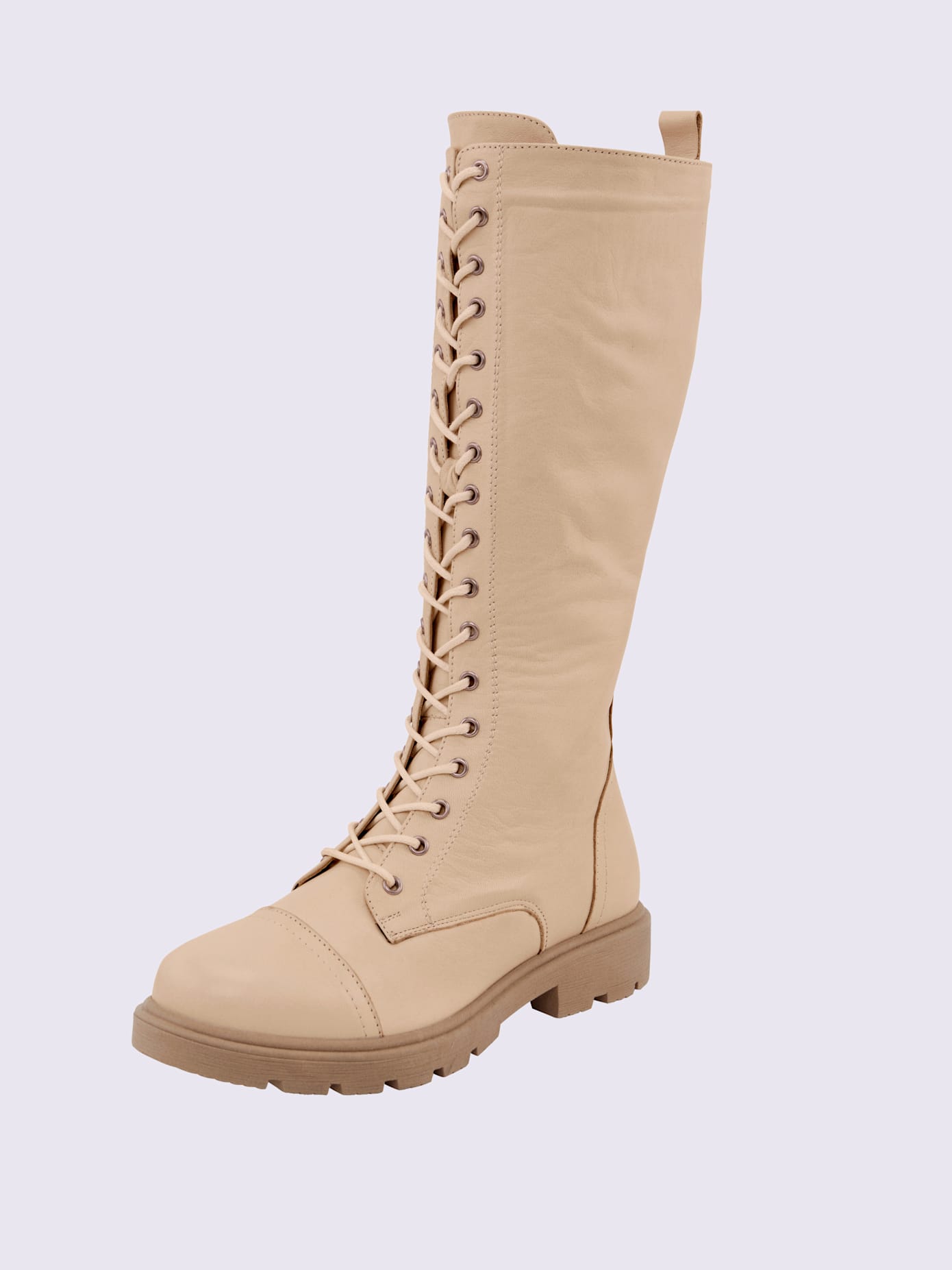 Bottes à lacets cuir nappa de vache