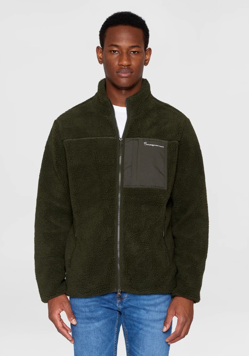 Knowledge Cotton Apparel Fleecejacke Teddy Zip Sweat Forrest Night