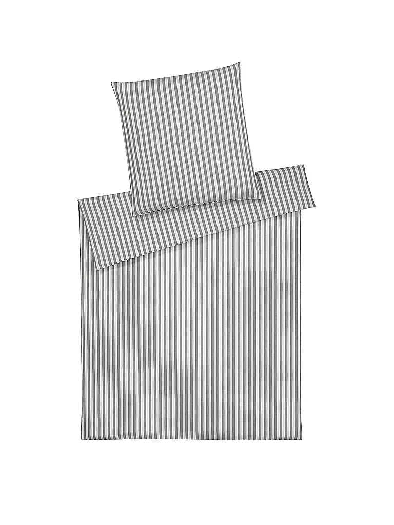 ELEGANTE Flanell Bettwäsche HUXLEY 70x90cm/140x200cm grau grau