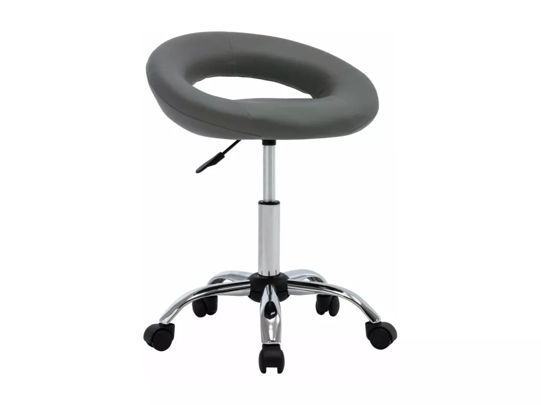 Chaise de travail roulante Gris Similicuir