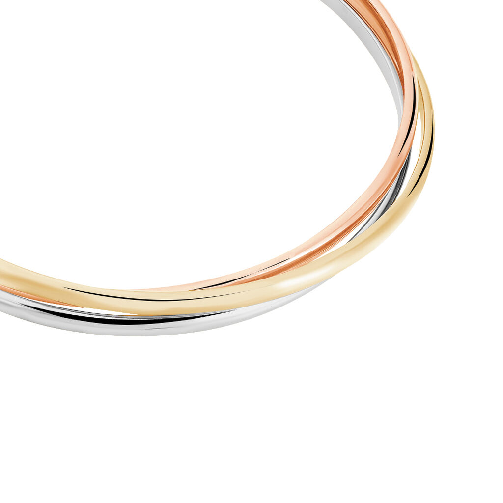 Bracelet Jonc Annie-france Plaqué Or Tricolore