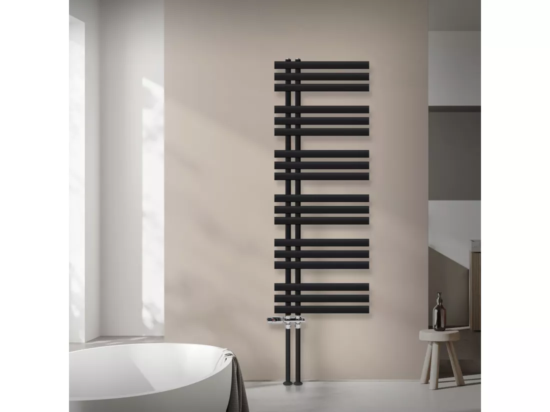 Iron EM Radiateur sèche-serviettes salle de bain en acier noir mat 500x1400 mm