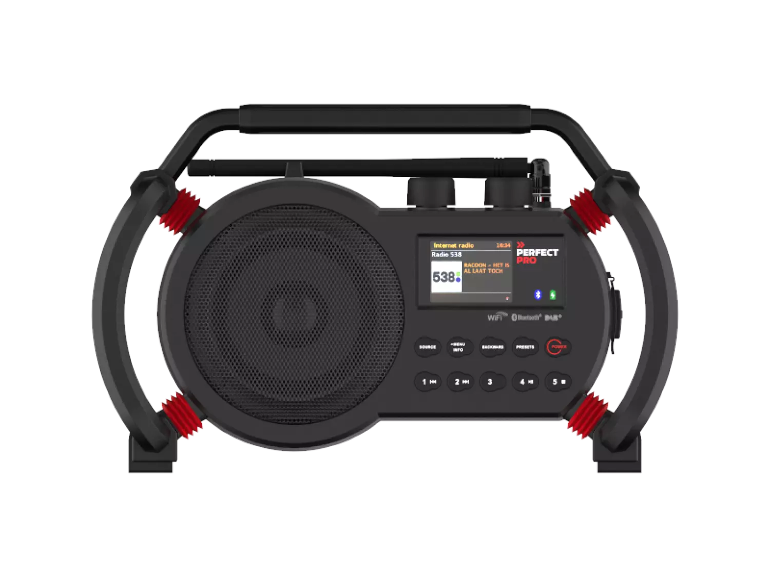 PerfectPro NBX2 NETBOX Bouwradio - FM RDS - DAB  - bluetooth - AUX-in - werkt op netstroom en batterij