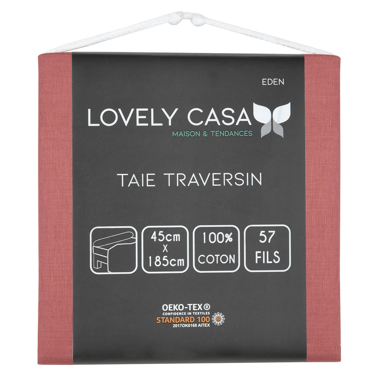Stof Taie de traversin Eden grenache - 45x185 cm