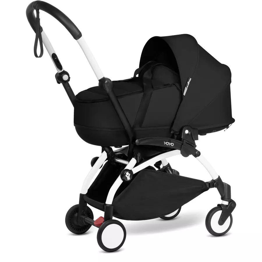 BABYZEN Kinderwagen YOYO2 0+ White mit Liegewanne und Textilset Black