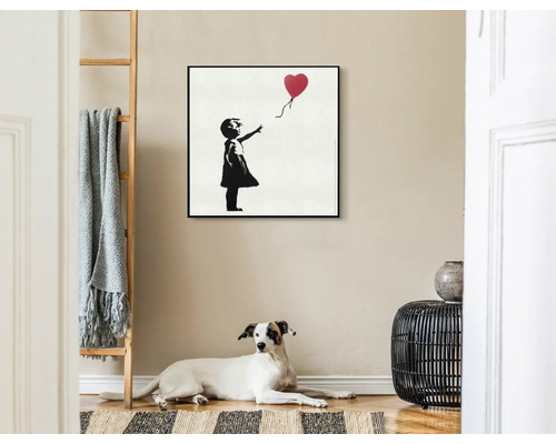 Ingelijste foto van een meisje met een ballon, 50x70 cm