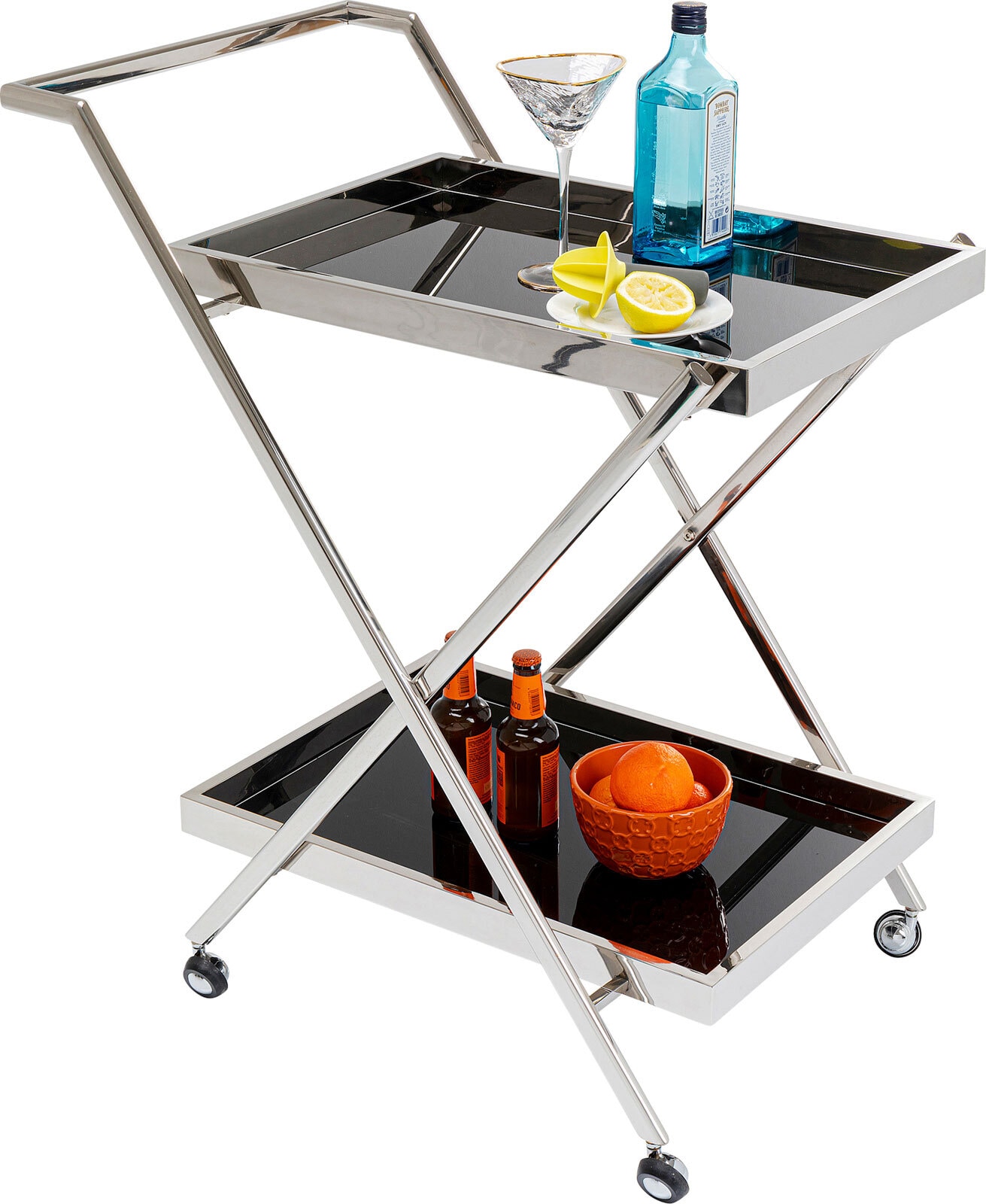 KARE DESIGN Servierwagen CASINO silber 75 x 89 x 50 cm