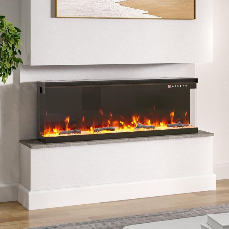 Medahomestore - Elektrische Open Haard - 40 Inch - 3-zijdig Glas Panorama Design - 9 Realistische Vlamkleuren