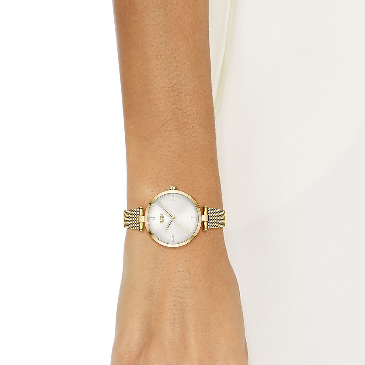 Montre Boss femme acier doré jaune