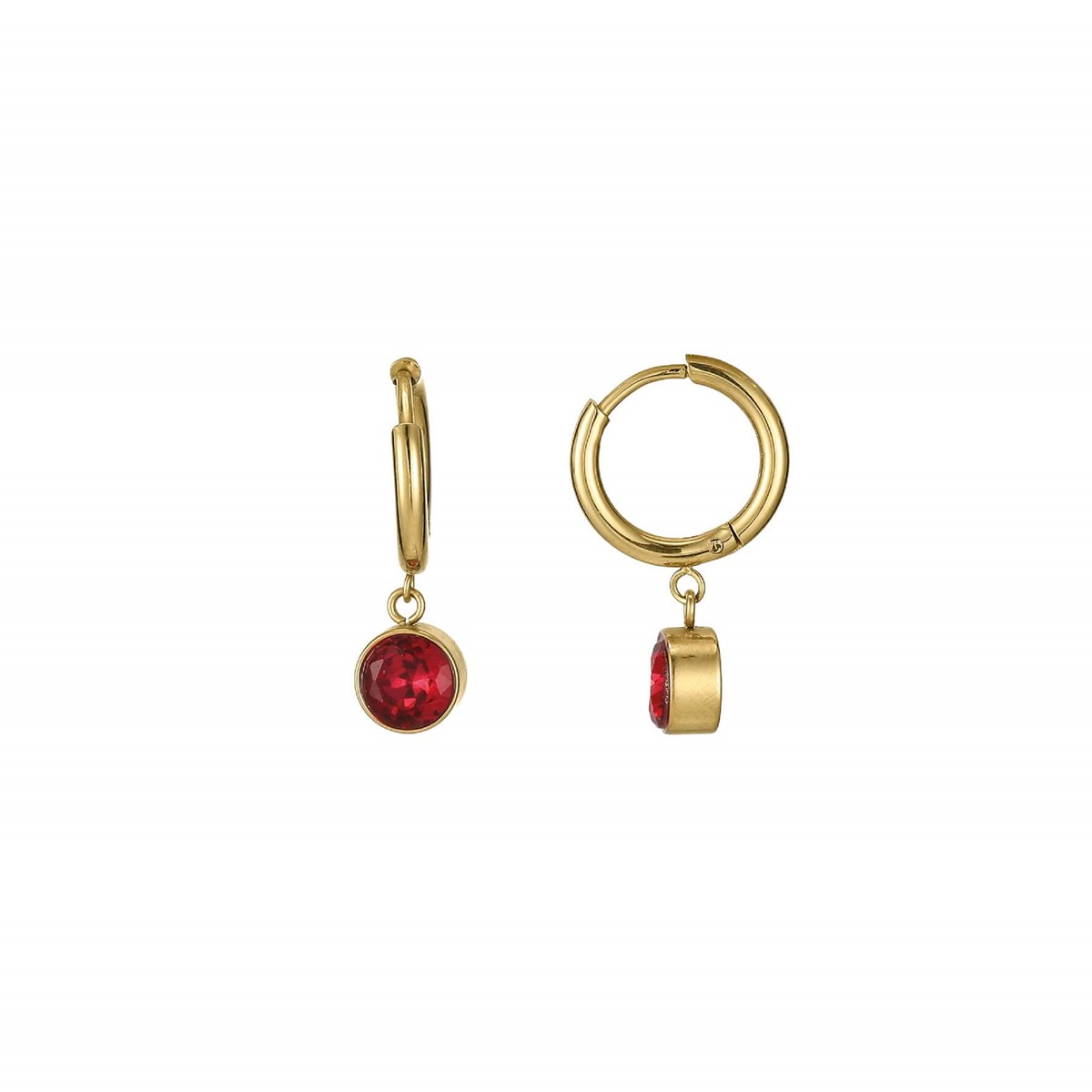 Boucles Rondina zircons rouges