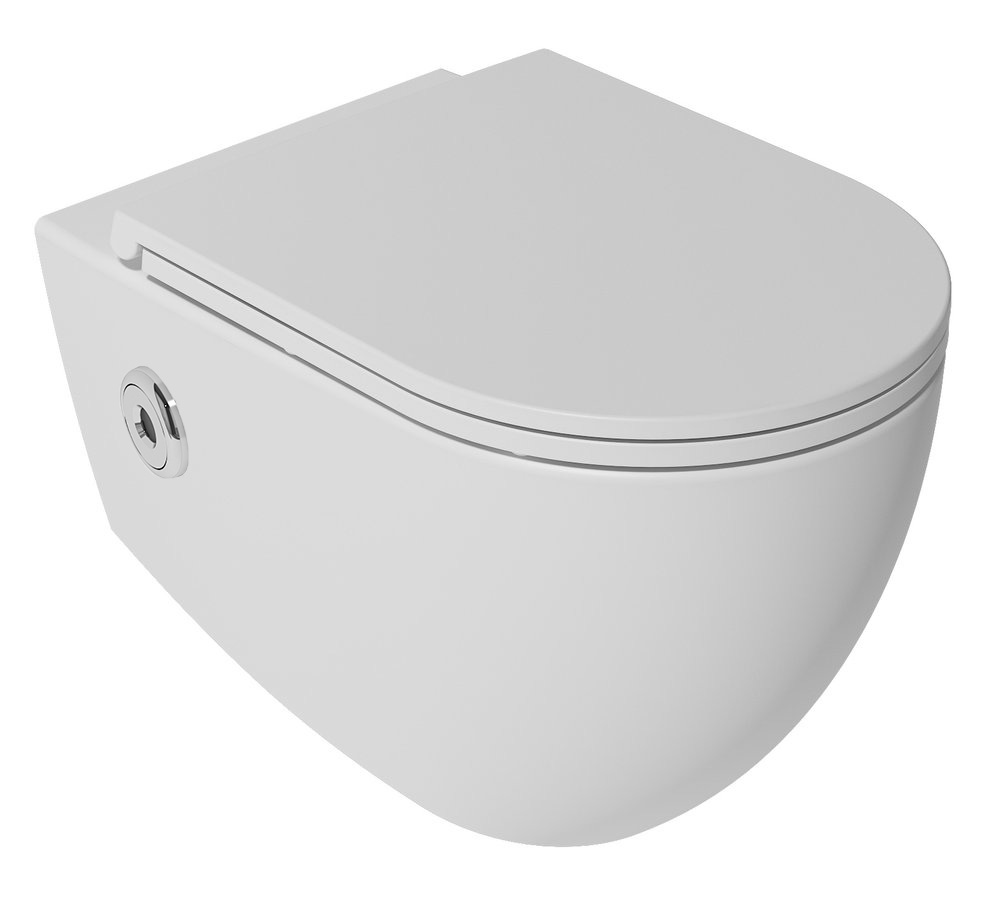 Isvea Infinity toiletpot met bidet en sensor randloos wit mat