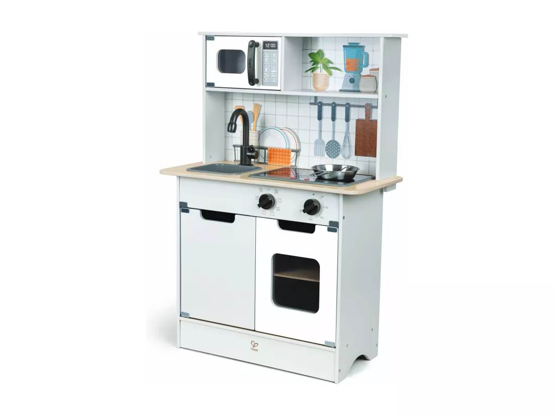 Cuisine intéractive en bois pour enfant - 60 x 30 x 91,8 cm - À partir de 3 ans