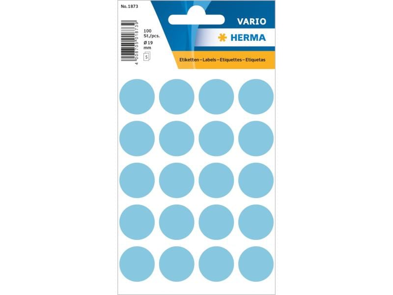 Herma Stickers Klebepunkte Vario Ø 19 mm, Blau Markierungspunkte Sticker