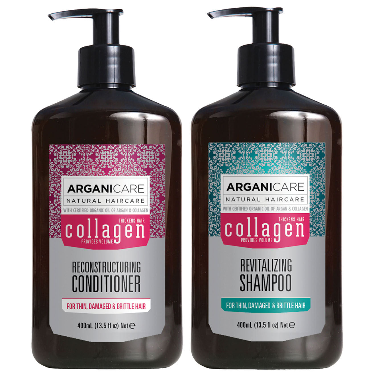 Arganicare Duo Collagène Shampooing + Après-shampooing - 2x400 ml