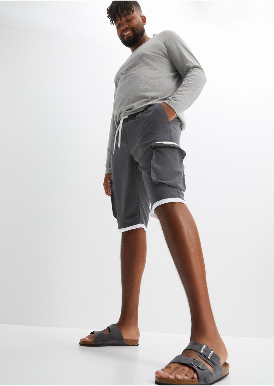 Bermuda cargo taille extensible, Regular Fit
