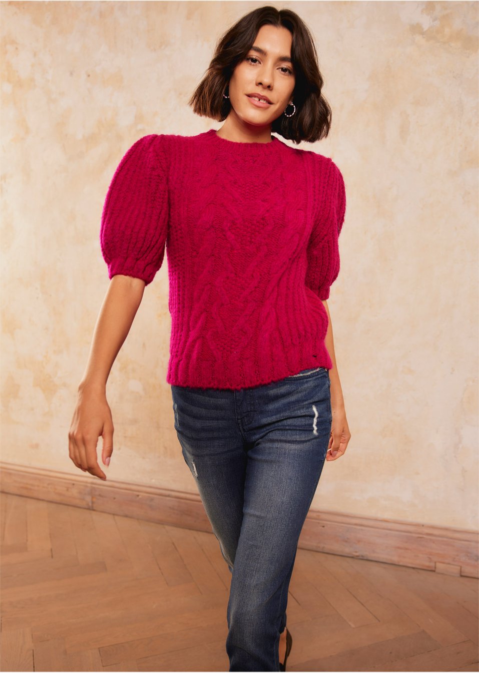 Pull à motif torsadé