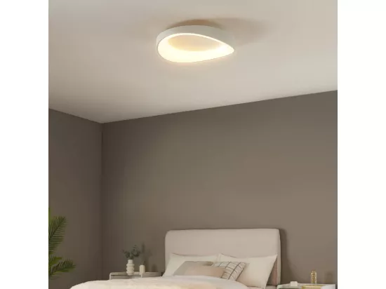 Plafonnier rond blanc épuré LED intégrées dimmable 50 cm - Belina