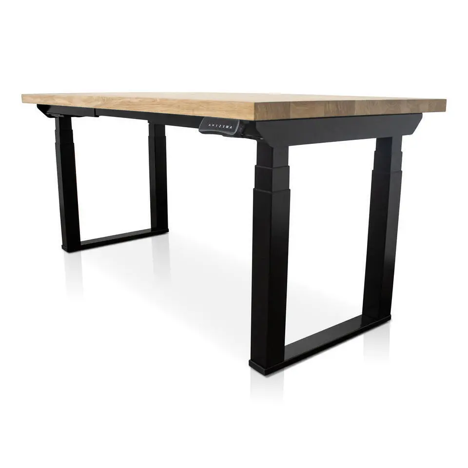 MRC PRO Solid zit-sta bureau massief eiken blad 180x90 zwart NEN-EN527