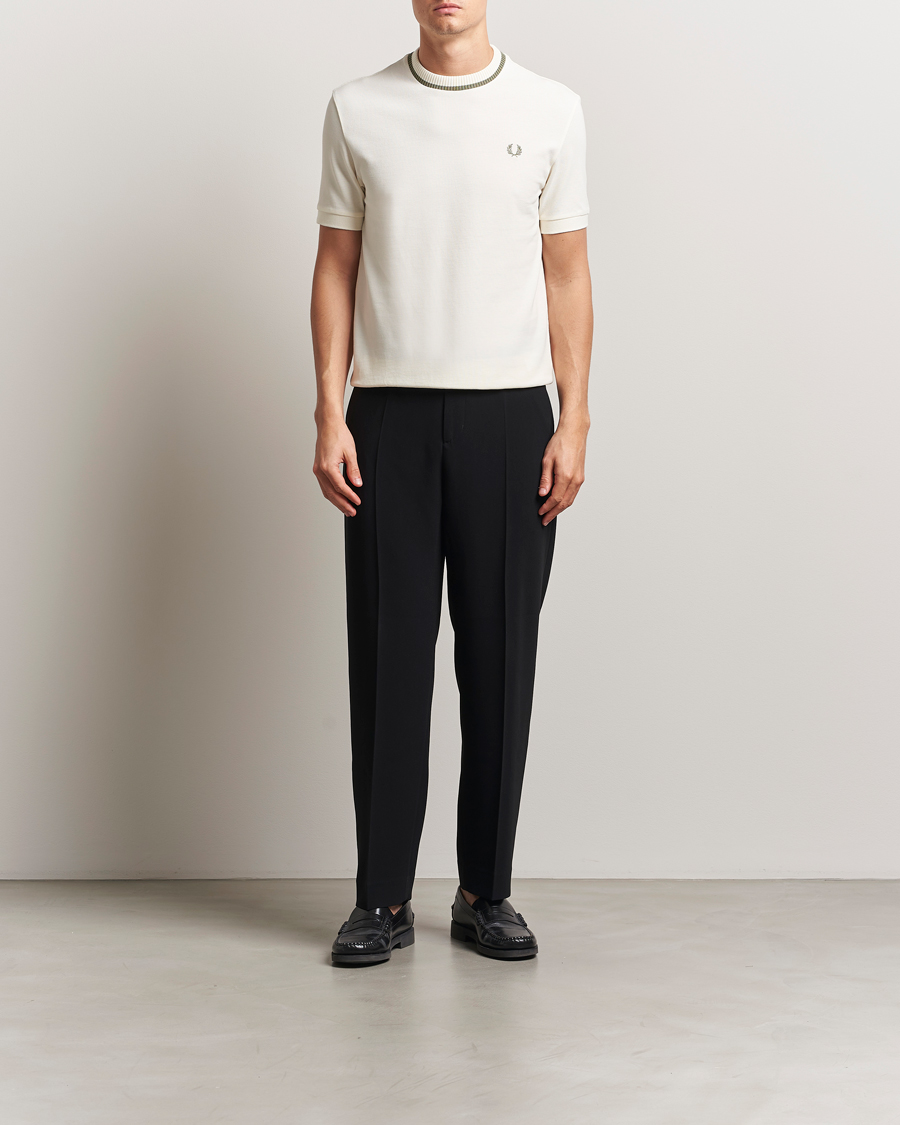 Fred Perry Pique Crew Neck T-Shirt Light Ecru