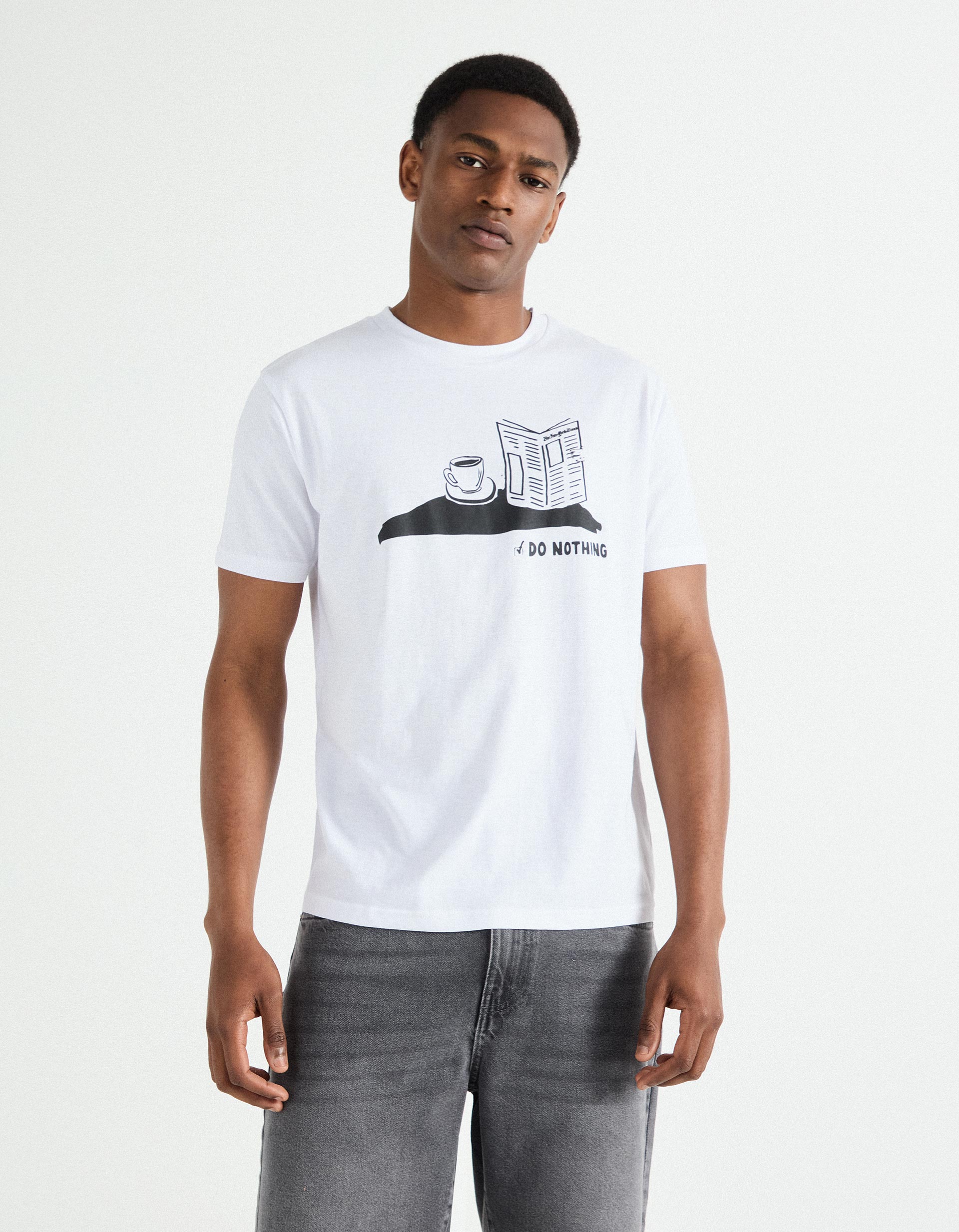T-shirt Print, Homem, Branco