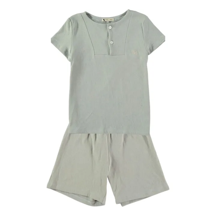 Risu Risu Pyjashort Sonio Coton Bio | Bleu gris