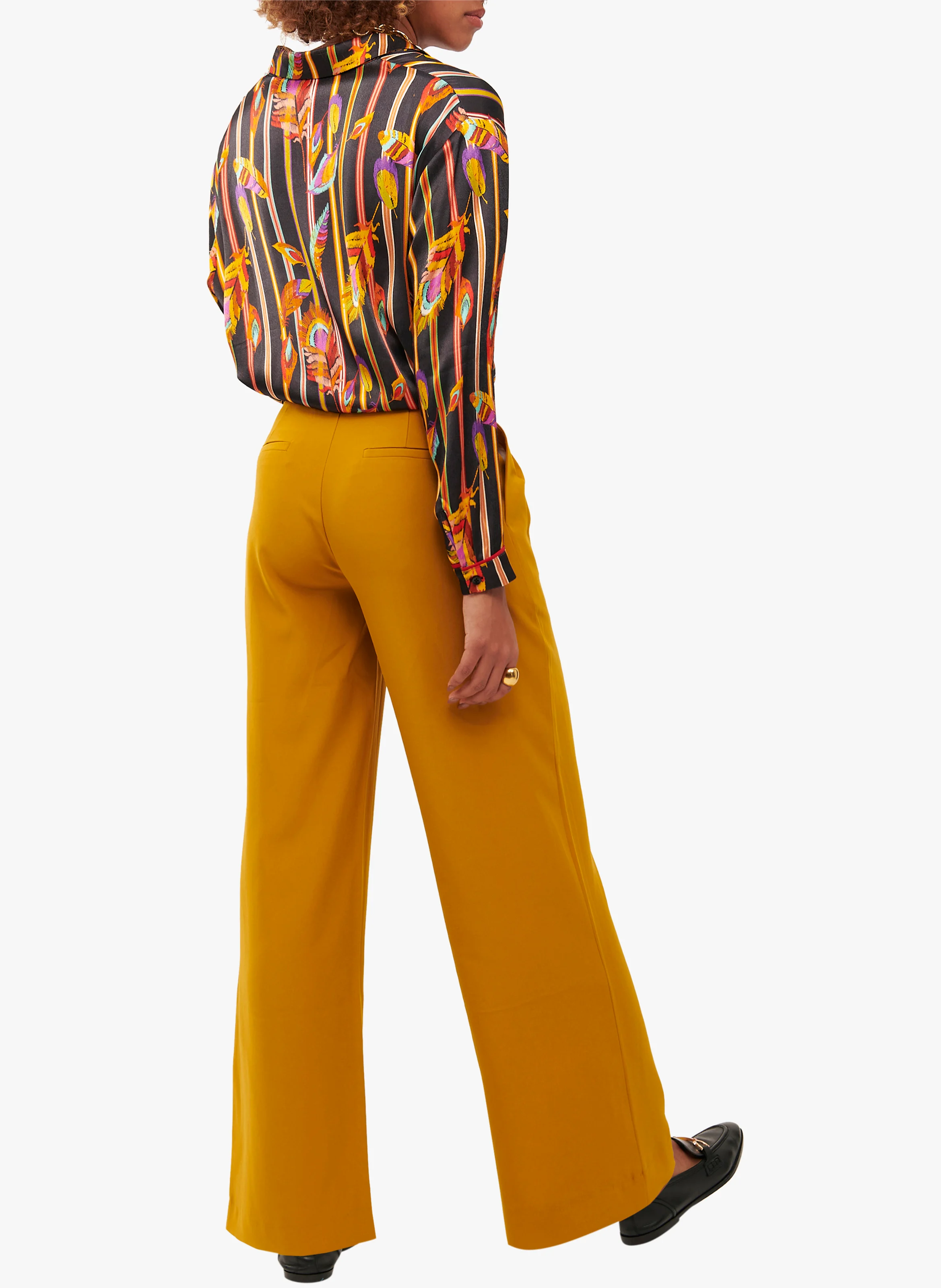 KATE - Pantalon fluide taille haute| Marron