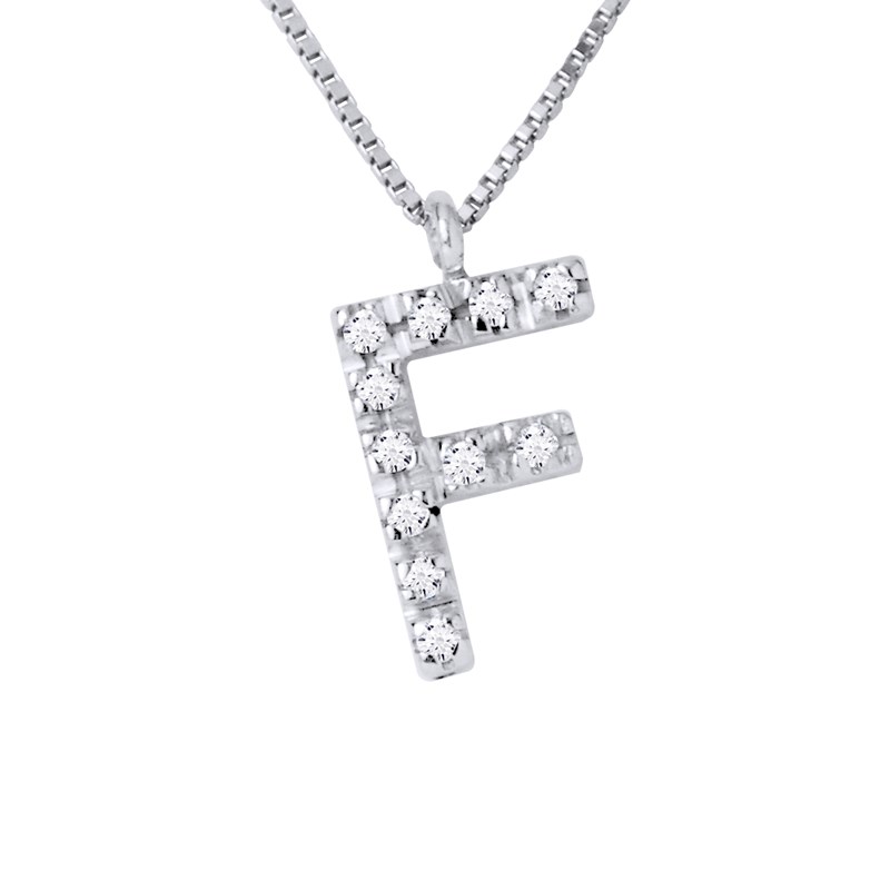 Collier ALPHABET Diamants 0,06 Cts  LETTRE 