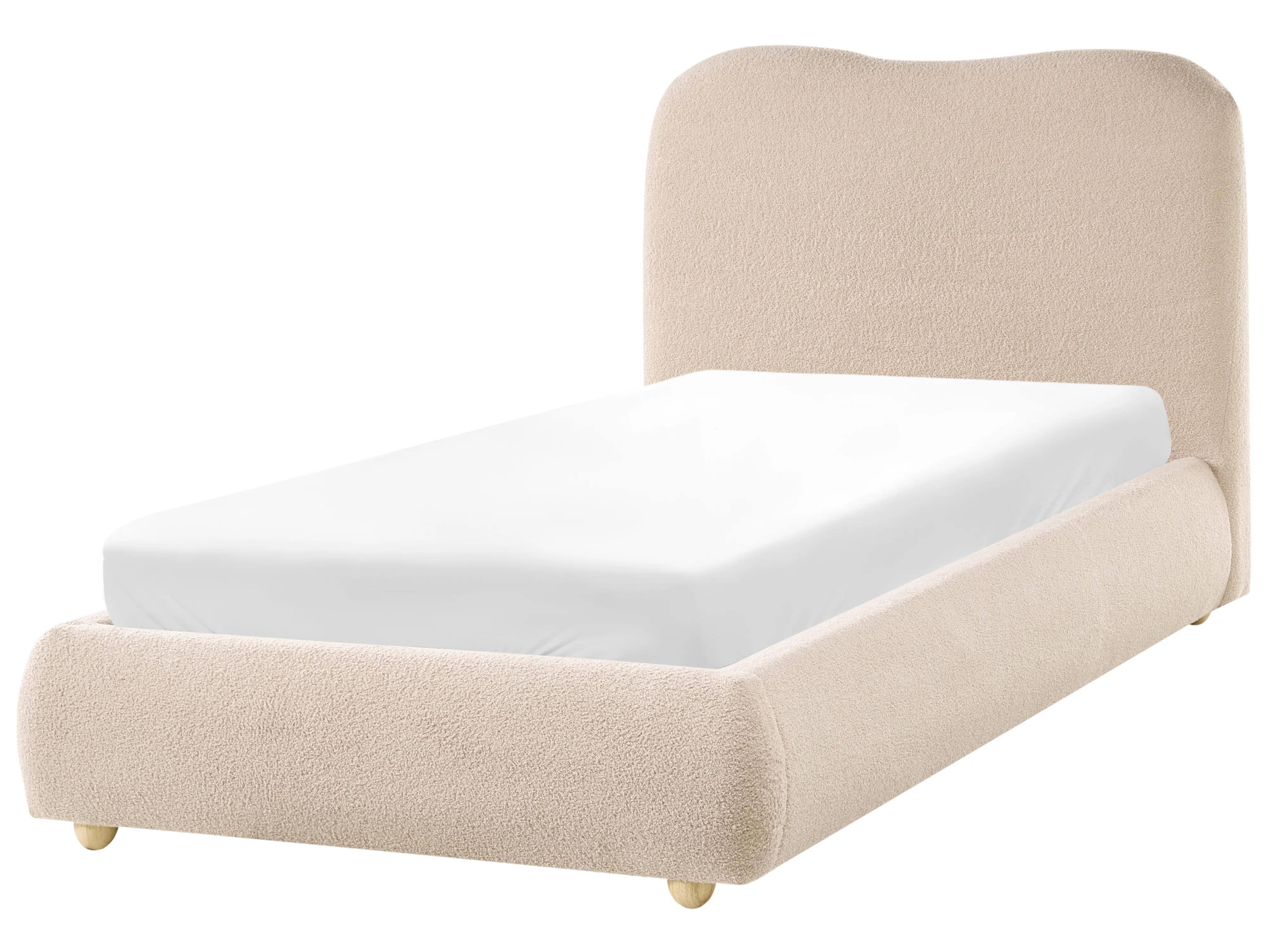 Bed met opbergruimte Bouclé BLAGNAC 90 x 200 cm Beige