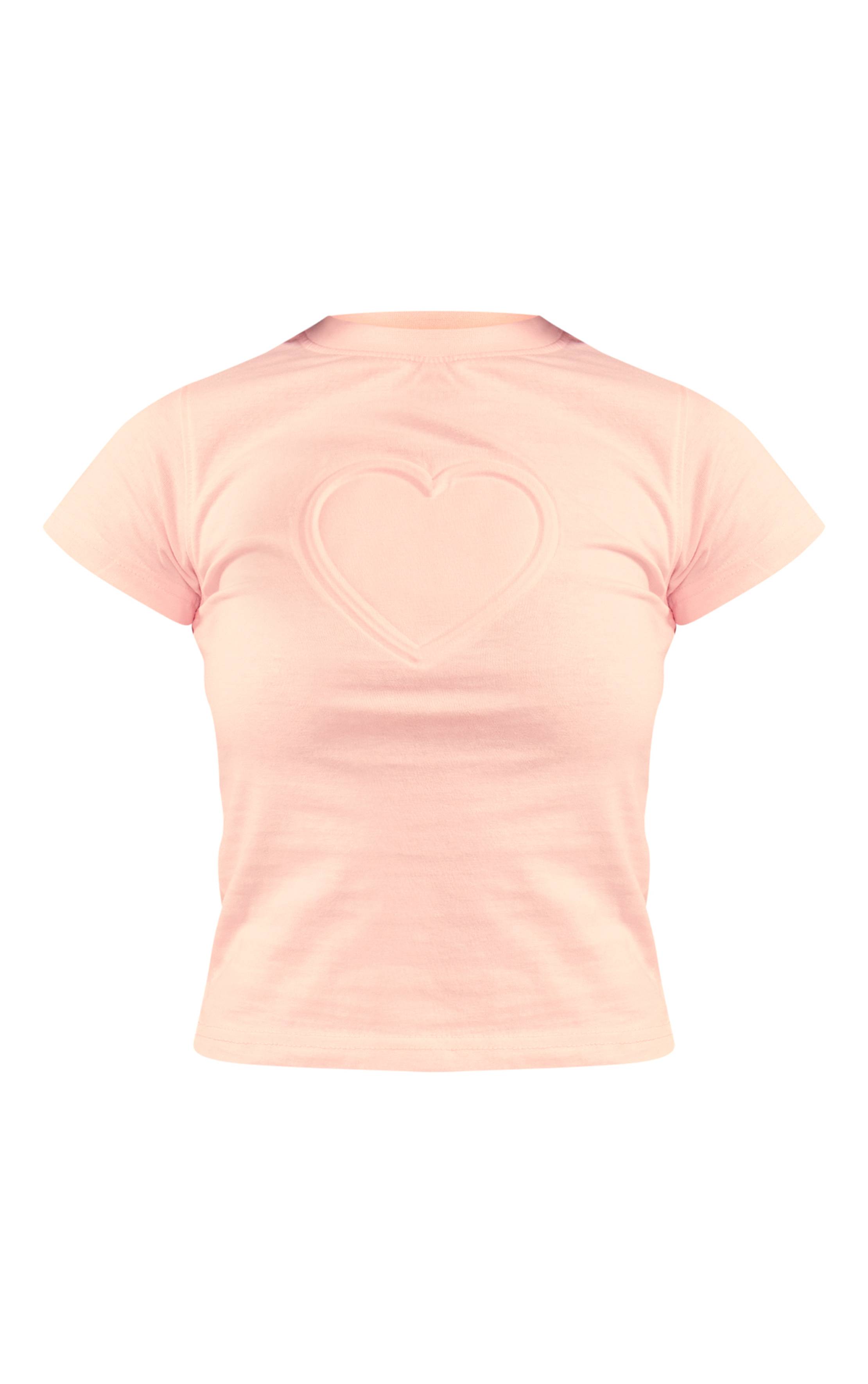 Rose Bébé T-shirt Ajusté À Cœur Gaufré