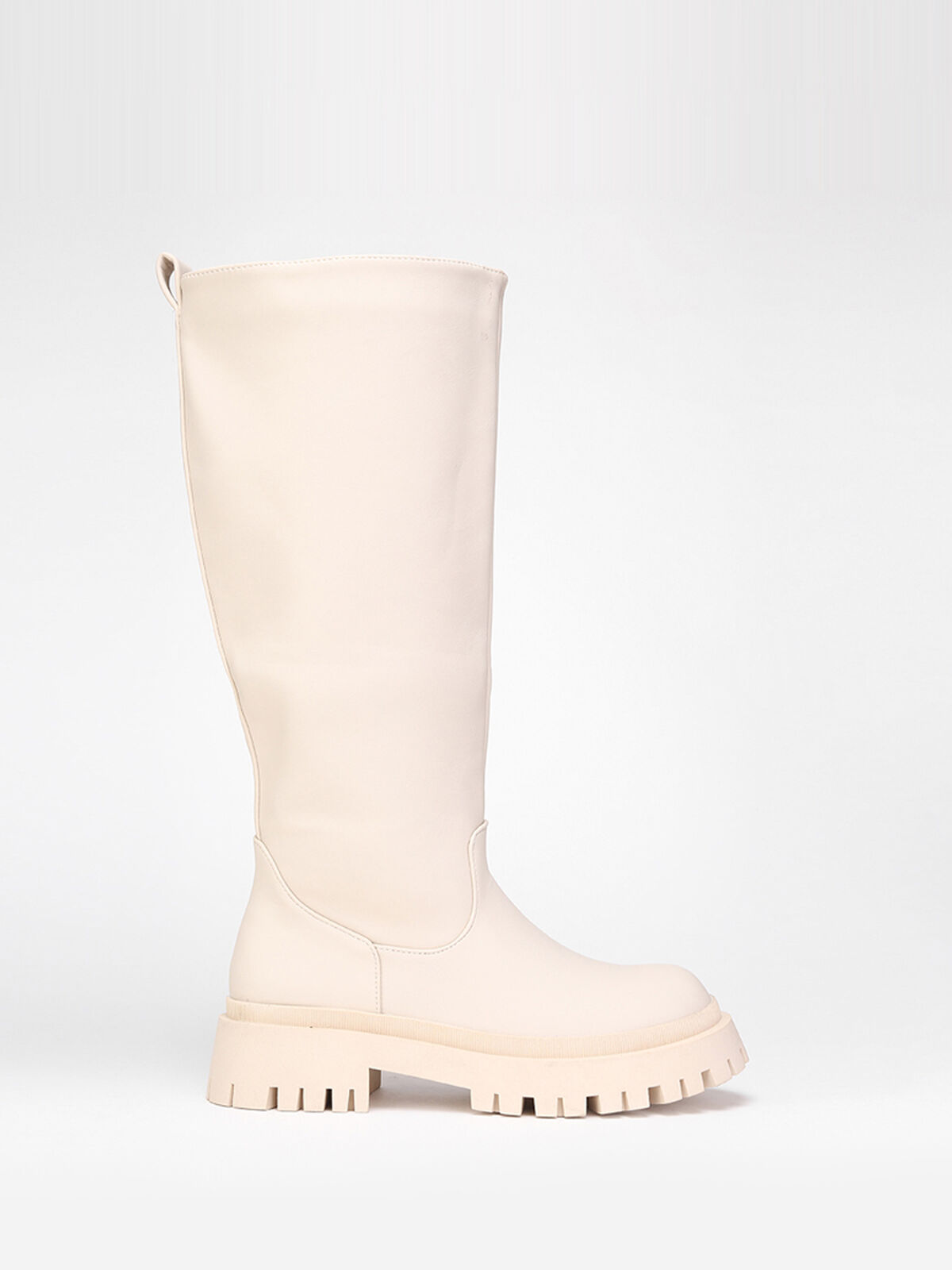 Bottes à semelle crantée- Beige