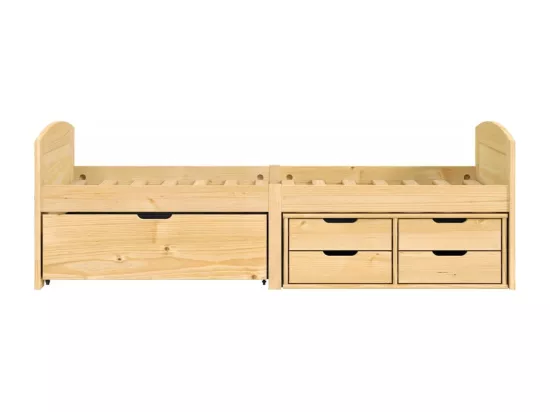 Lit de jour avec 5 tiroirs IRUN 90x200 cm bois de pin massif