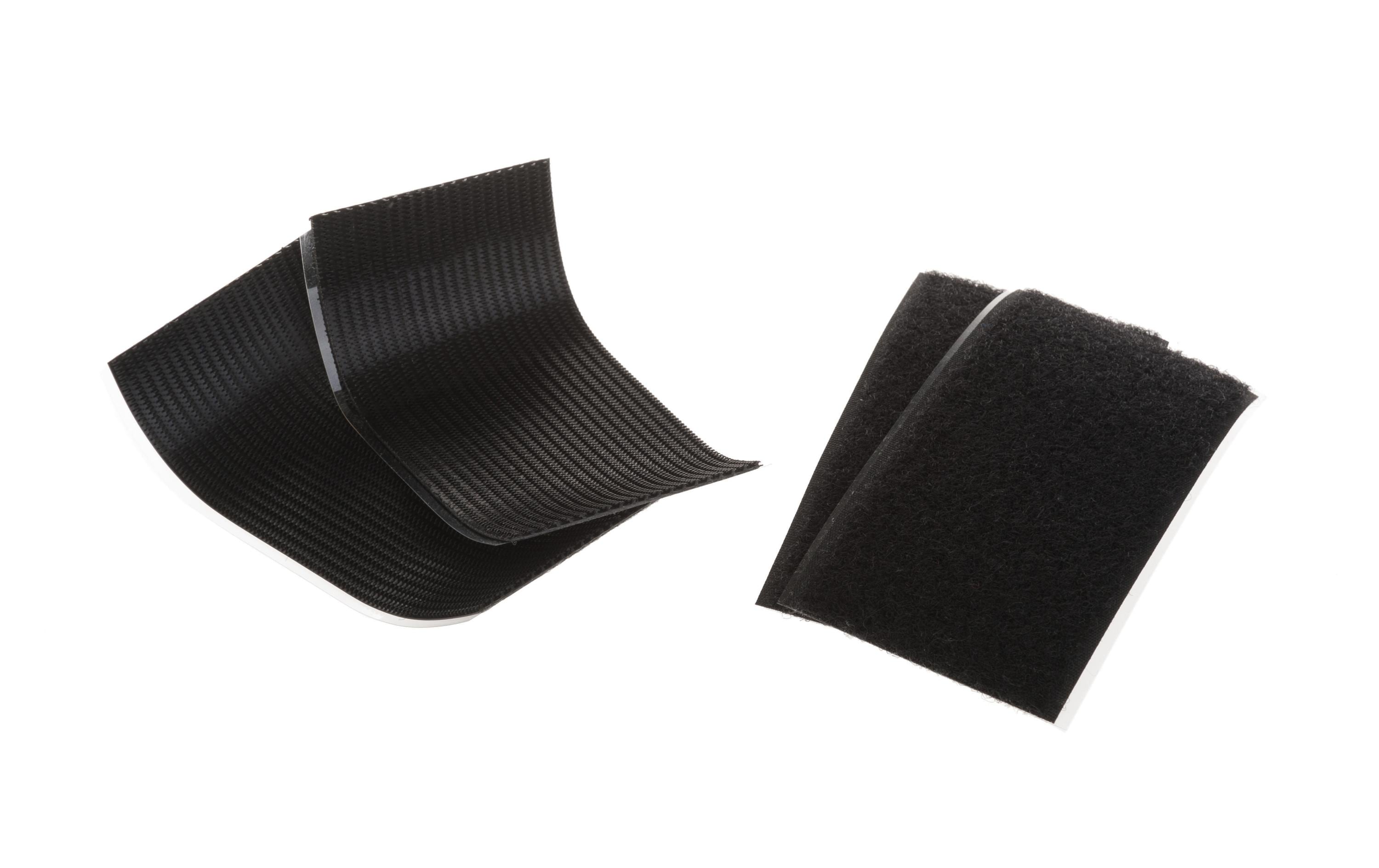 Klettband 50 x 100 mm selbstklebend Schwarz, 2 PaareKlettbandbox