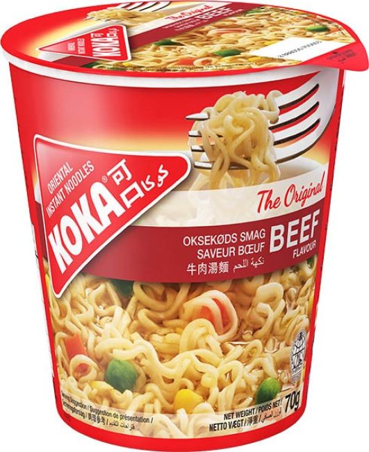 Koka Instant Cup Noedels Met Rund Smaak 70g