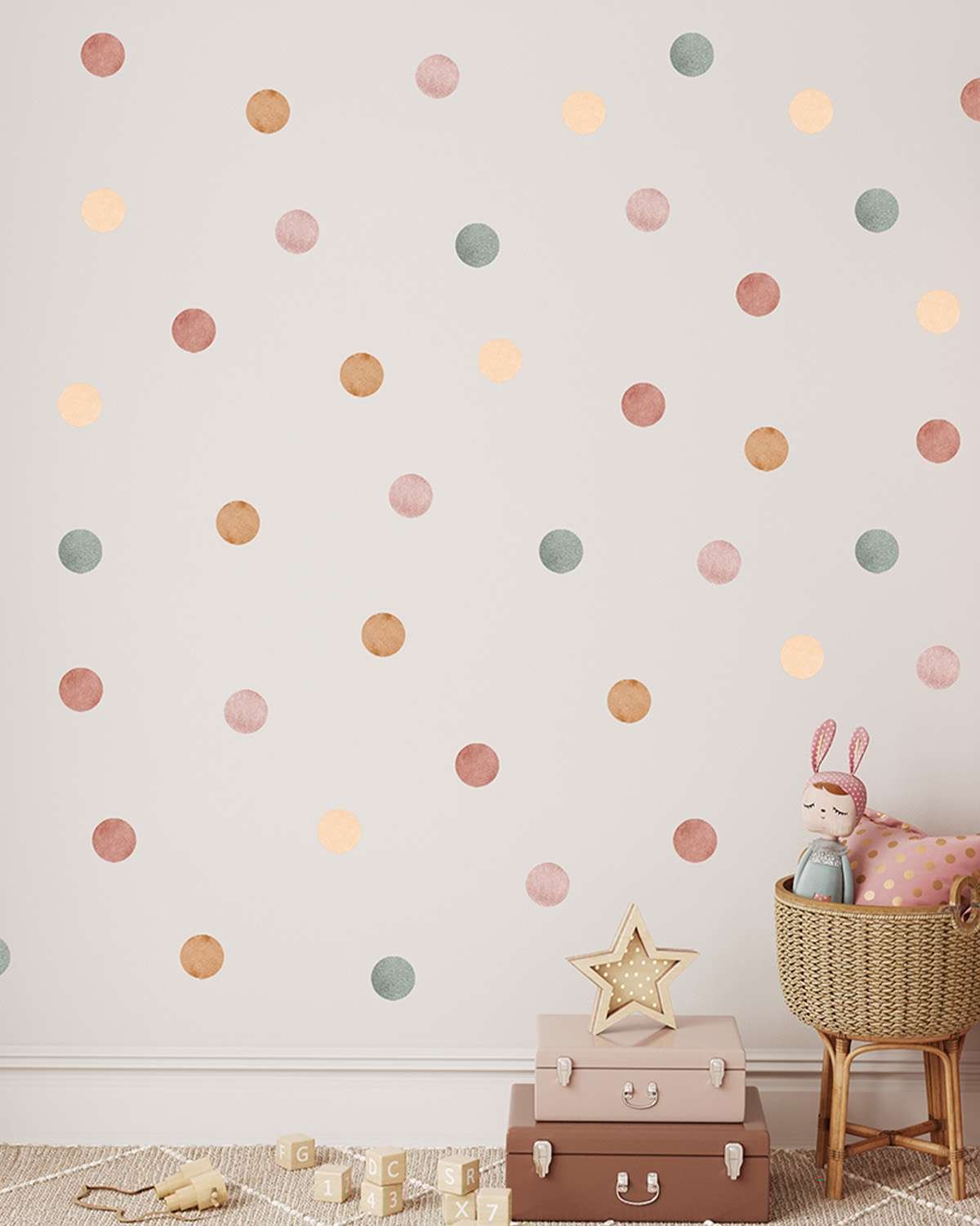 Wallstickers Prikker 50stk – ØKO Veggklistremerker Barnerom – Dots 7