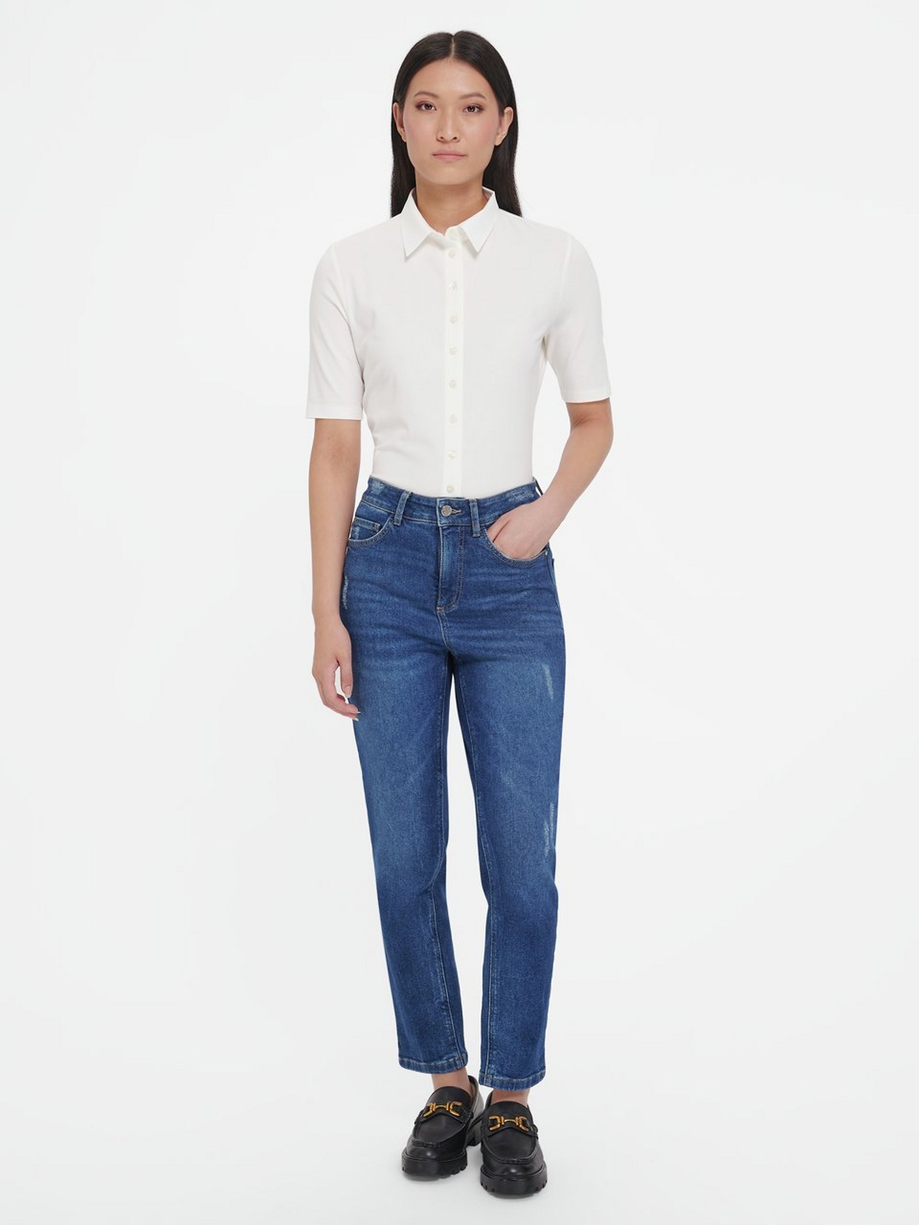 Jersey-Bluse mit 1/2-Arm
