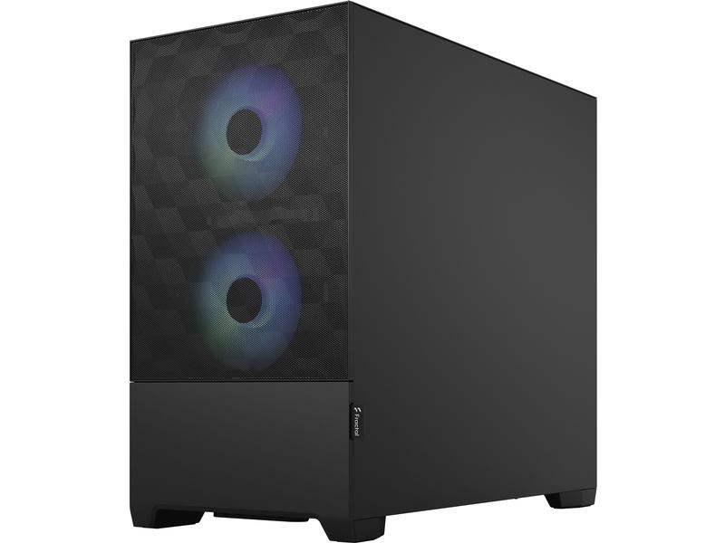 Fractal Design PC-Gehäuse Pop Mini Air RGB TG Schwarz Eleganter Gaming-Mini-Tower mit Sichtfenster und RGB-Beleuchtung