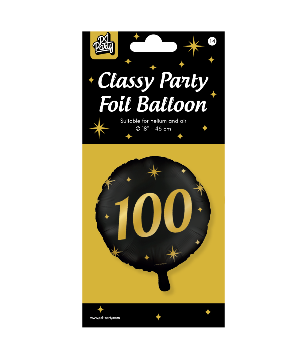Helium Ballon 100 Jaar Leeg 30cm