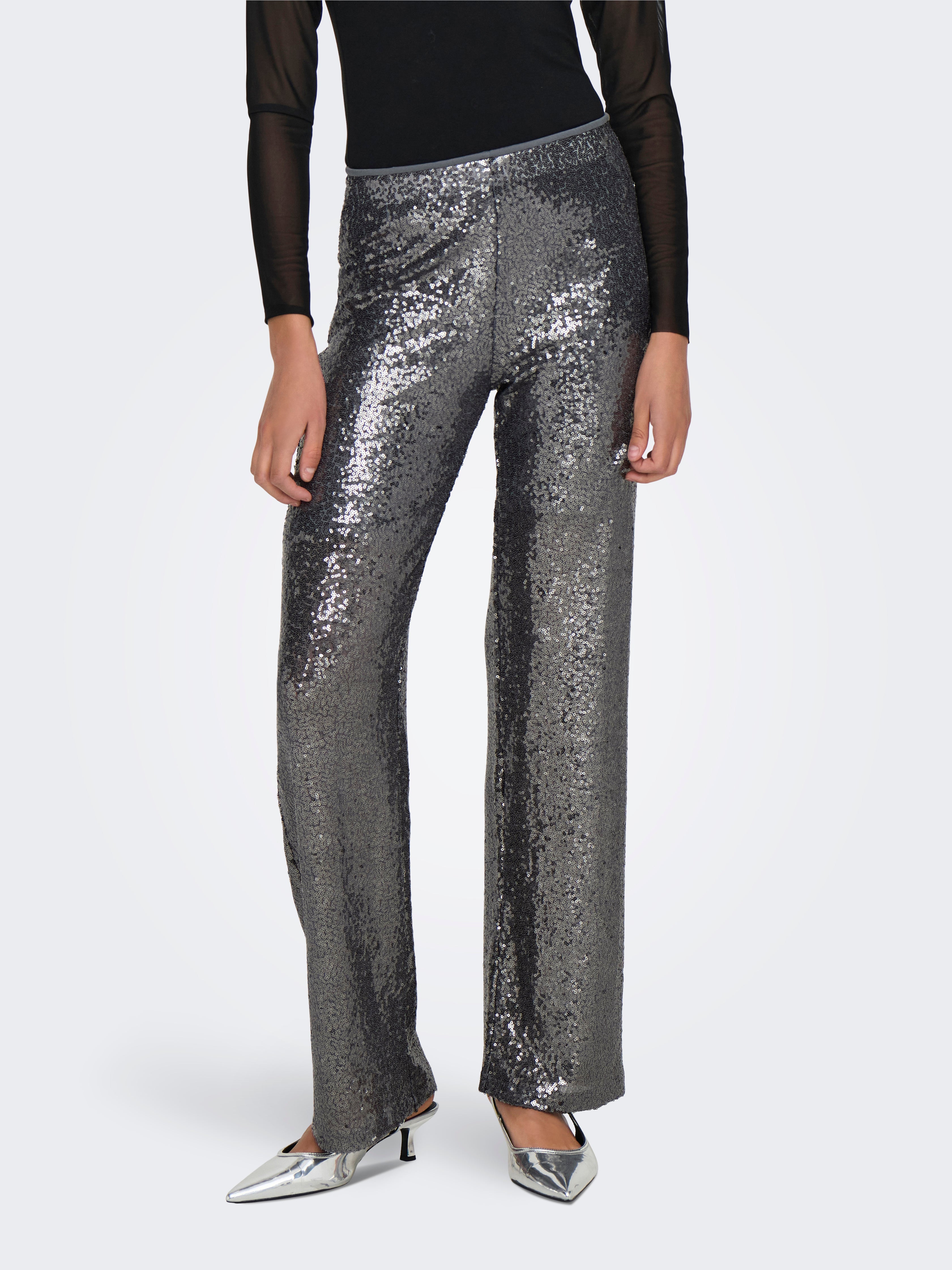 ONLSTEO Hohe Taille Gerade geschnitten Hose Magnet