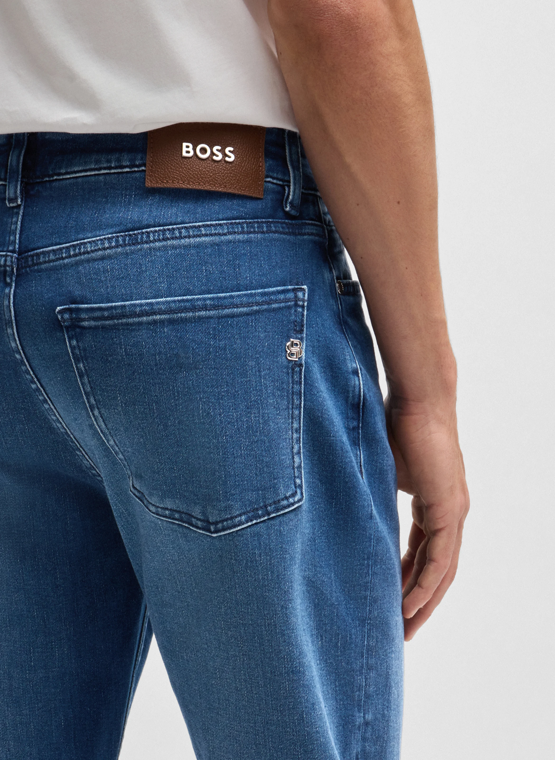 Jean regular-fit en coton mélangé | Bleu