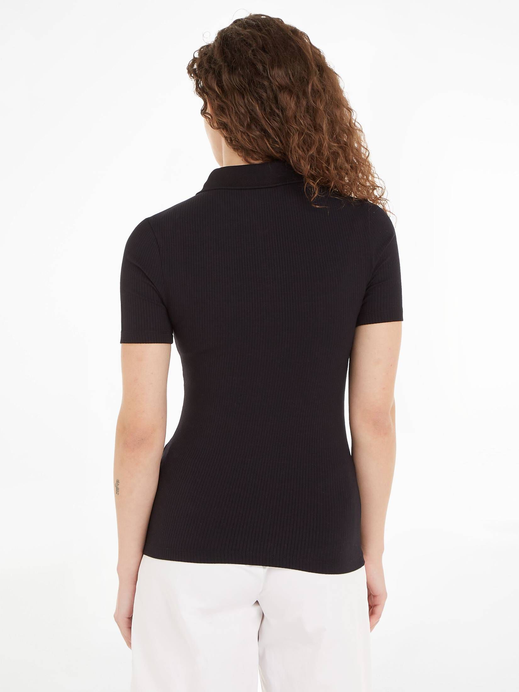 Tommy Hilfiger| Damen Poloshirt SLIM 5X2 RIB POLO
