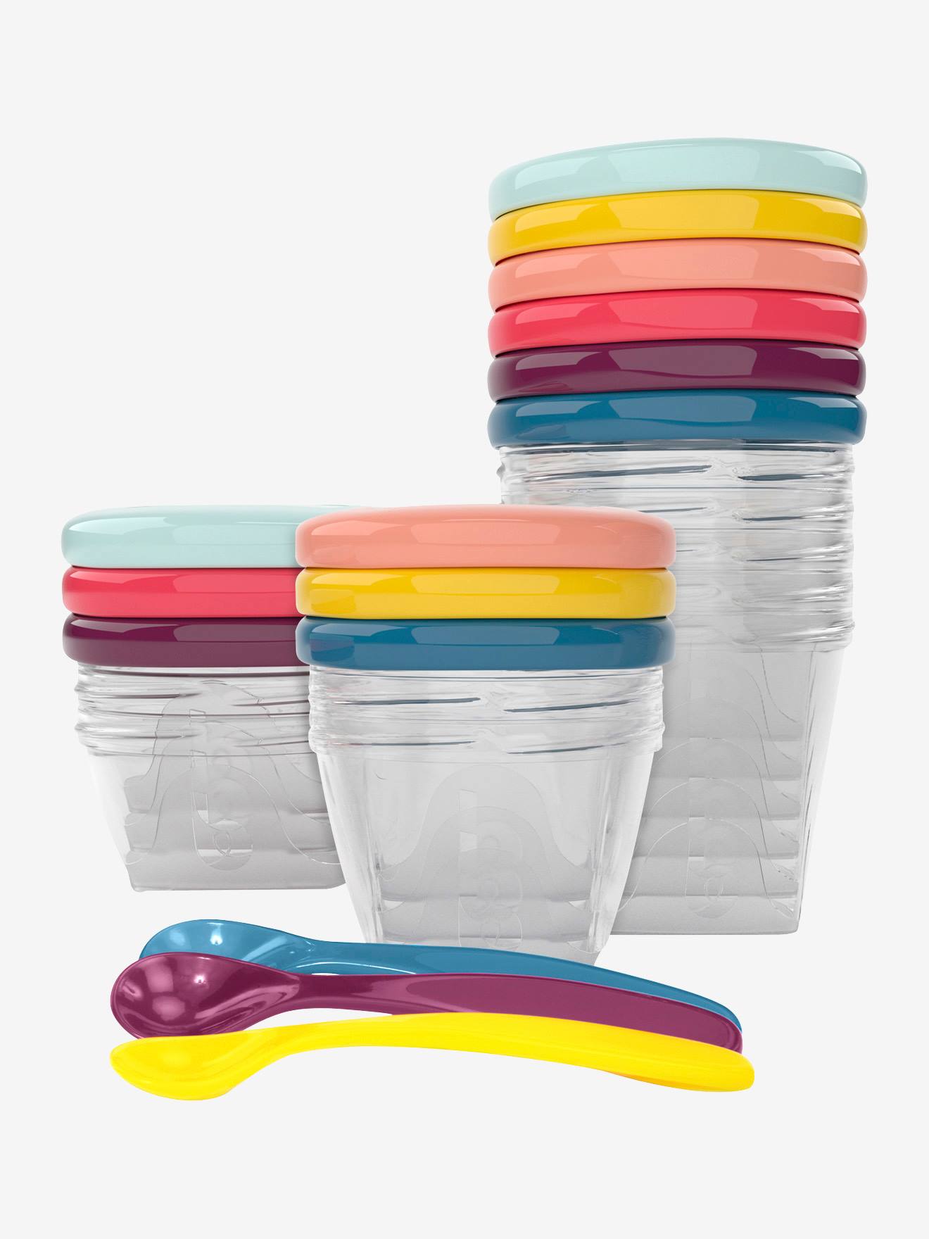 Conjunto de 12 mamadeiras herméticas + 3 colheres macias BABYMOOV Babybols Multi Set laranja claro liso