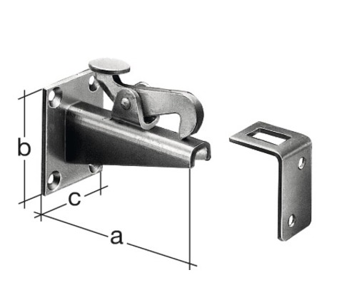 Poortstop voor wandmontage, 100 x 65 x 50 mm, thermisch verzinkt